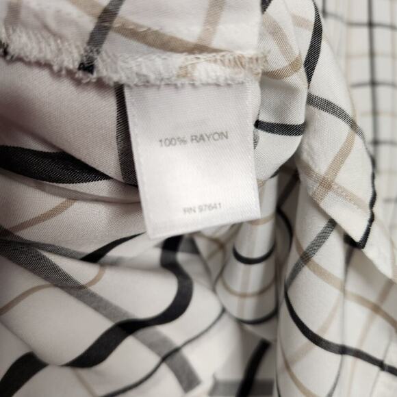 J. Jill Black & White Plaid Longsleeve Button Down Small Petite - Picture 10 of 12